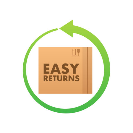 Easy Returns sign, label. Delivery service. Vector stock illustration.のイラスト素材
