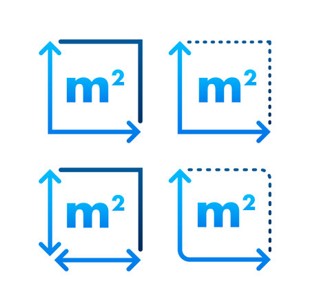 m2 area unit icon. Square Meter. Vector stock illustration.のイラスト素材