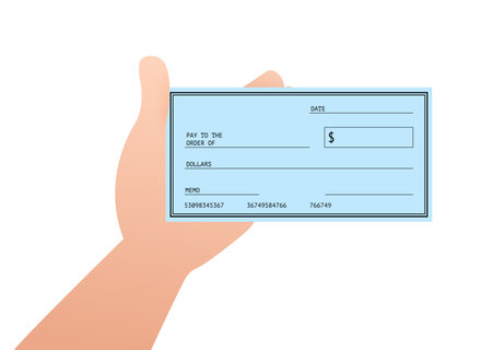 Blank Check. Financial Payment. Chequebook template. Vector stock illustration.のイラスト素材