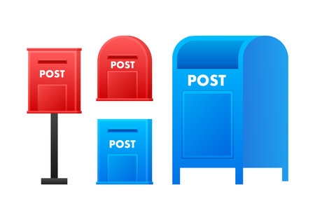 Set Mail box, post mailbox. Vector stock illustration.のイラスト素材