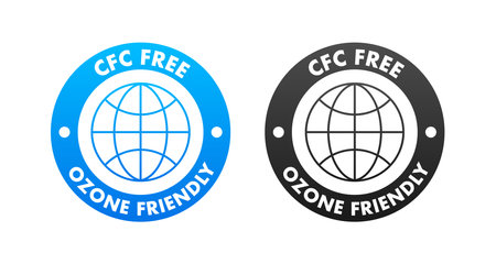 CFC free sign. Chlorofluorocarbons or freon. Vector illustration.のイラスト素材