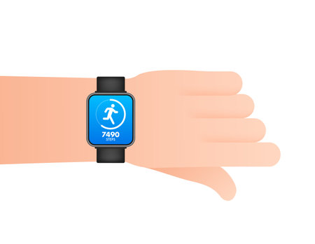 Activity and fitness tracker app. App for morning jogging or fitness. Walk steps.のイラスト素材