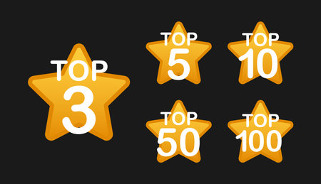 Top 3, 5, 10, 20, 50, 100 rating chart. Best in the ranking.のイラスト素材