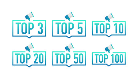 Top 3, 5, 10, 20, 50, 100 rating chart. Best in the ranking.のイラスト素材
