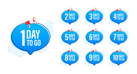 Days countdown. Days to go 1 2 3 4 5 6 7 8 9 10. The days left badges set. Product limited promoのイラスト素材