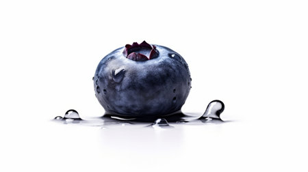 Blueberry isolated on white background. Generative AIの素材
