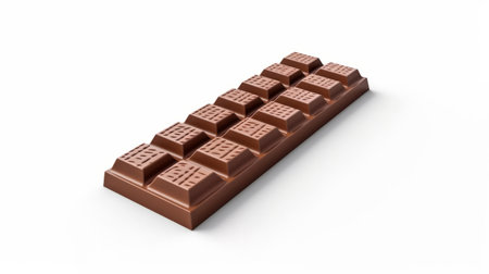Chocolate bar isolated on white background. Generative AIの素材