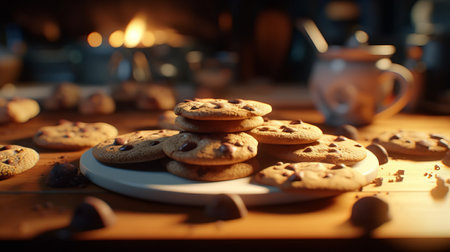 Chocolate Chip Cookies. Generative AIの素材