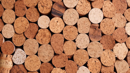 Cork wall tiles background soundproofing material. Generative AIの素材