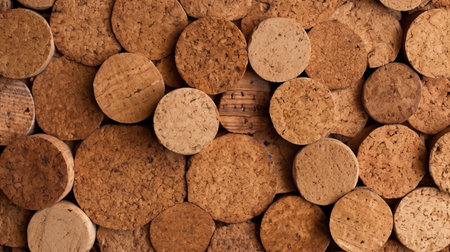 Cork wall tiles background soundproofing material. Generative AIの素材