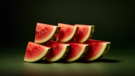 Fresh watermelon slices. Generative AIの素材