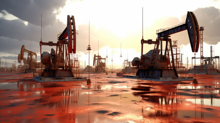 Installation for oil production. Generative AIの素材