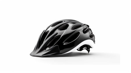 Bike helmet isolated on white background. Generative AIの素材