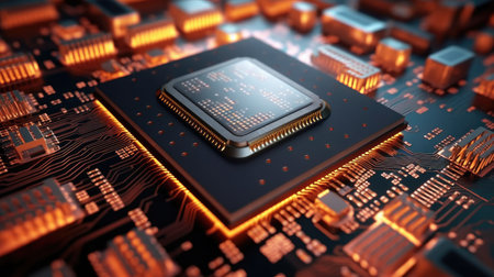 Chip Compute CPU data. Generative AIの素材