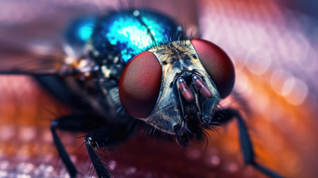 Close up of house fly. Generative AIの素材