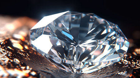Close-up of a large shiny diamond. Generative AIの素材