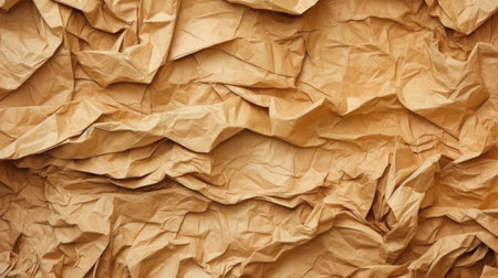 Crumpled brown paper texture background. Generative AIの素材