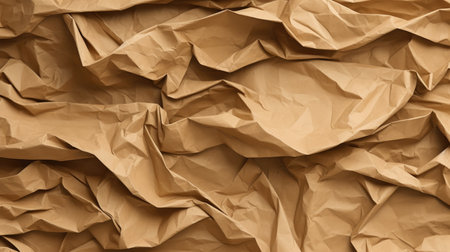 Crumpled brown paper texture background. Generative AIの素材