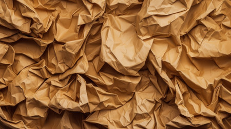 Crumpled brown paper texture background. Generative AIの素材