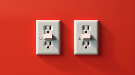Electric plug and wall socket. Generative AIの素材