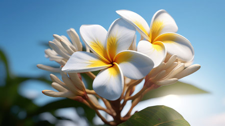 Frangipani flower. Generative AIの素材