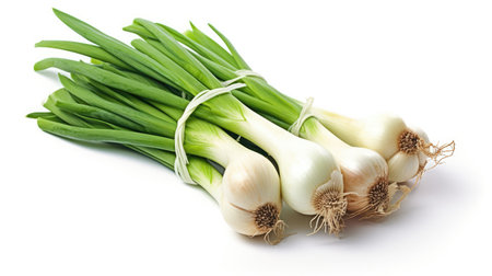 Green onions isolated on a white background. Generative AIの素材