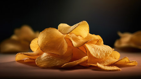 Crispy potato chips. Generative AIの素材