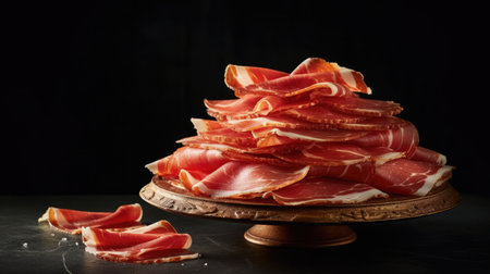 Prosciutto slices. Generative AIの素材