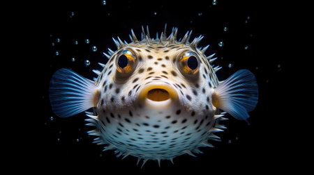 Puffer fish underwater. Generative AIの素材