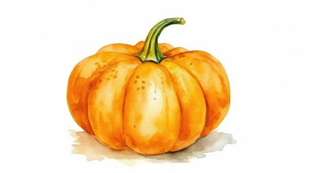 Watercolor pumpkin isolated on a white background. Generative AIの素材