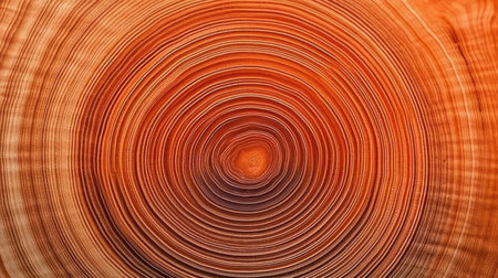 Wooden background close up of a tree rings texture. Generative AIの素材