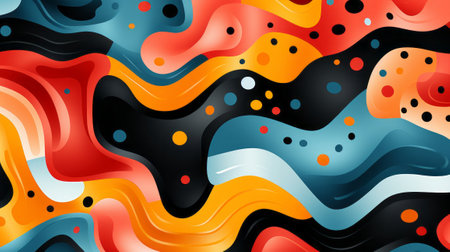 Abstract background with hand drawn textures memphis. Generative AI.の素材