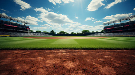 Baseball field stadium sport concept. Generative AI.の素材