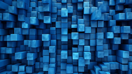 Blue Pixelated background. Generative AI.の素材