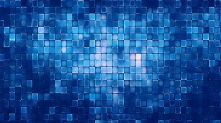 Blue Pixelated background. Generative AI.の素材