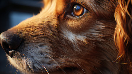 Close up of a dog nose. Generative AI.の素材