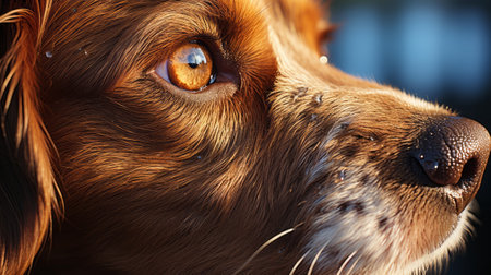 Close up of a dog nose. Generative AI.の素材