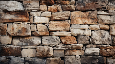 Close-up of a stone wall background. Generative AI.の素材