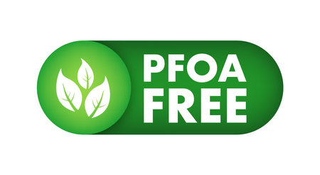 Pfas Free label. Proper nutrition, healthy eating. Pfas Free sign .Vector stock illustration.のイラスト素材
