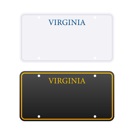 License plate of Virginia. Car number plate. Vector stock illustrationのイラスト素材