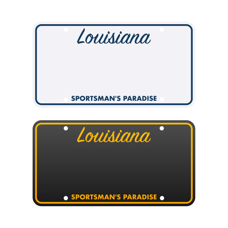 License plate of Louisiana. Car number plate. Vector stock illustrationのイラスト素材