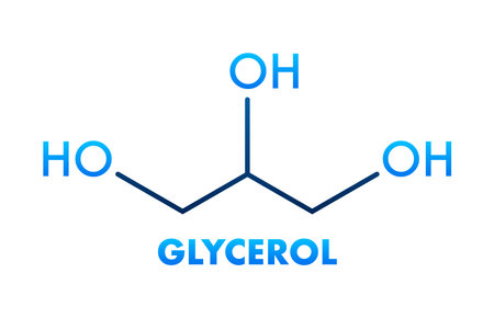 Glycerol Molecular Structure with Hydroxyl Groups forming Sugar Alcoholのイラスト素材