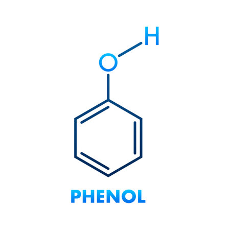 Simple and elegant illustration of the Phenol molecule, an aromatic organic compoundのイラスト素材