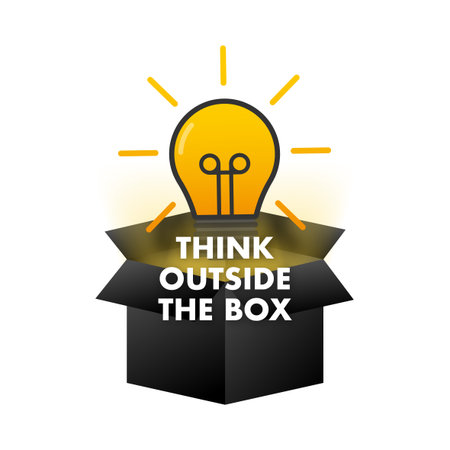Lightbulb emerging from box representing idea and creativityのイラスト素材