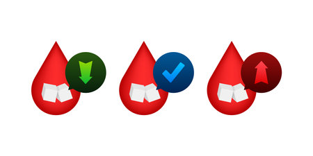 Blood sugar level glucose tracking and diabetes control conceptのイラスト素材