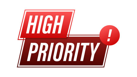 High priority information concept featuring red alert messageのイラスト素材