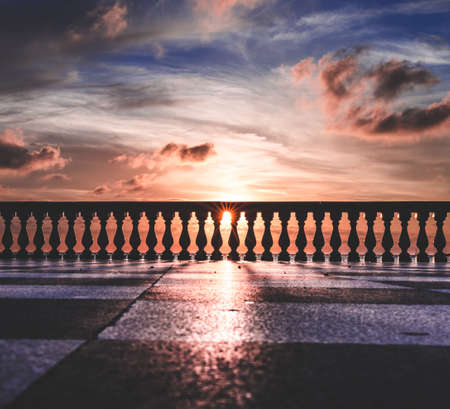 sunset over terrazza mascagniの写真素材