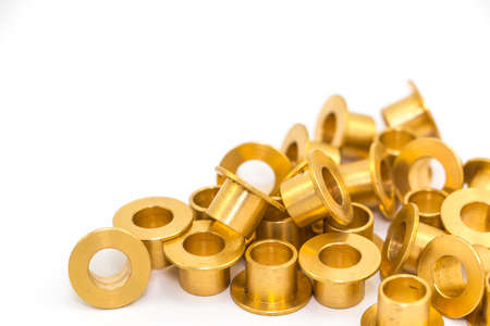 Yellow brass door bushing armの写真素材