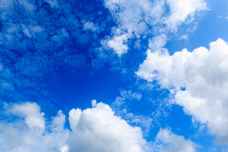 blue sky with cloud closeupの写真素材