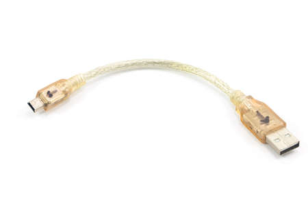 USB cable on white background.